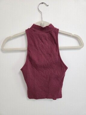 SHEIN Ribbed Mock Neck Crop Tank Top